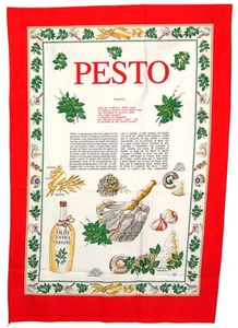 Pesto Souvenir Linen Tea Towel - Kitchen Towel, Made in Italy - Picture 1 of 4