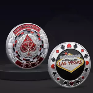 Las Vegas Silver Poker Chip Collectible Coin - Picture 1 of 1