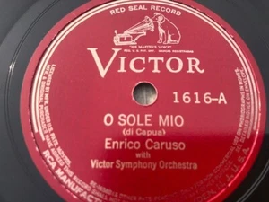 Enrico Caruso 78rpm Single 10-inch Victor Records #1616 O Sole Mio - Imagen 1 de 4
