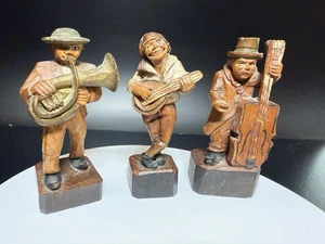 3 músicos vintage de Anri tallados a mano en Italia - Imagen 1 de 6