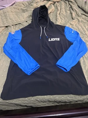 Detroit Lions Nike Sideline Pre-Game Player 1/2-Zip Hoodie Jacket XXL  - Image 1 of 2
