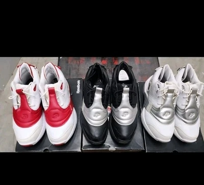 Answer V Colección Reebok Iverson Zapatos Talla 9.5 3 Pares Zapatos Iverson 5 Foto 1 de 4