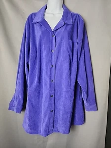 PLUS 2 CRAZY HORSE Liz Claiborne lila Shirt/Jacke Wildledergefühl neu ohne Etikett Priorität - Bild 1 von 22
