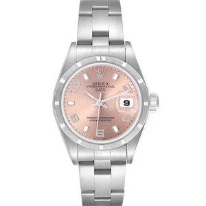 Rolex Date Salmon Dial Oyster Bracelet Steel Ladies Watch 79190 Box Papers - Picture 1 of 12