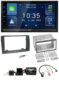 JVC DAB Bluetooth Lenkrad USB 2DIN Autoradio für Fiat Idea 2006-2012 grau - Bild 1 von 12