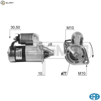 STARTER 220474A FOR MITSUBISHI SPACE/MPV CARISMA PAJERO/IO/TR4/PININ MIRAGE 1.6L - Image 1 of 4