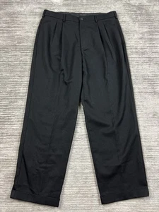 Studio Bill Blass Pants Mens 36x30 Black Poolyester Blend Cuffed - Picture 1 of 12