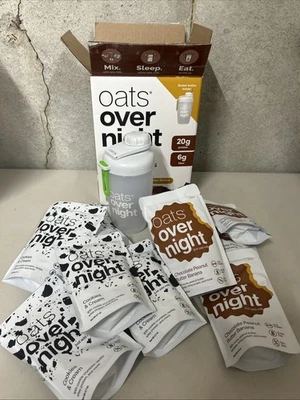 Batidos de avena altos en proteínas OATS Overnight paquete de 13 más botella coctelera ¡Nuevo! Foto 1 de 4
