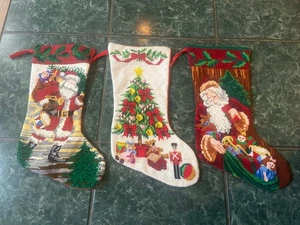 Needlepoint Weihnachten kleben Neu mit Etikett 3er Set - Bild 1 von 10