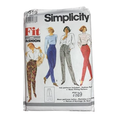 Simplicity New Sewing Pattern 7519 Size KK 8-14 Fashion Pants 1991 - Image 1 of 4