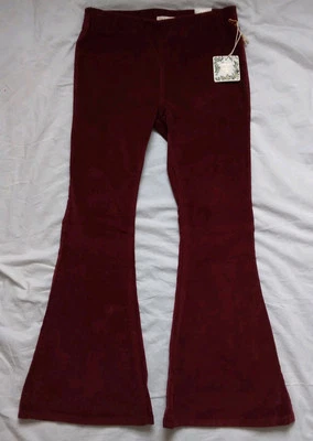 NWT Chelsea and Violet Girls Red Burgundy Corduroy Pants Flare Bell Bottom XL  - Image 1 of 4