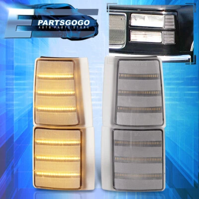 For 94-00 GMC C/K 1500 2500 3500 Truck Clear Sequential LED Corner Lights Lamps - Image 1 of 4