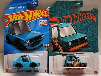 Volkswagen Tooned Golf MKI Coche Hot Wheels Diecast 56 Aniversario, Nissan Tooned Foto 1 de 3