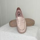 Tod's X Alber Elbaz Croc Embossed Loafers Women's 38.5 Pink Leather Happy Moment