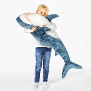 39 Inch Giant Shark Stuffed Animal,Soft Shark Cushion Pillow Shark Plush Pillows - Picture 1 of 12