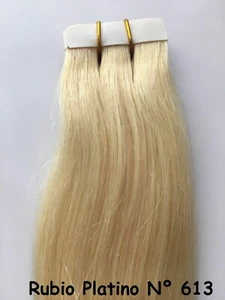 Extensiones Adhesivas de Pelo Natural REmy, 55 Cm y 100 Gr, RUBIO PLATINO 613 - Imagen 1 de 14