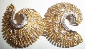 Beautiful Italian 18k Gold & 52 Diamonds Pin / Brooch made in Italy 27.3g - Picture 1 of 9