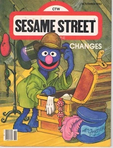 SESAME STREET MAGAZINE Grover Changes November 1982 Vintage CTW Children Clown - Picture 1 of 2