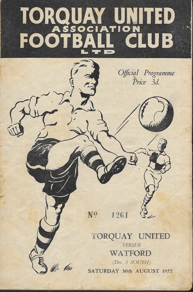Torquay United v Watford. Division 3. 1952-1953 - Image 1 of 1