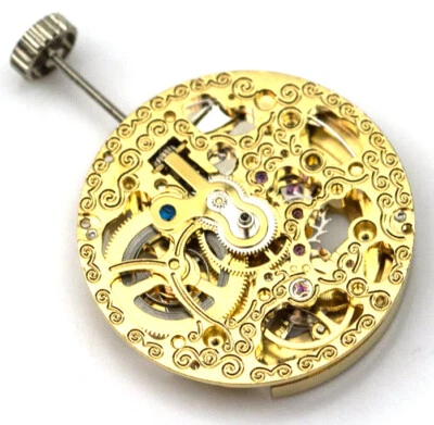 Automatic Seagull Skeleton gold mechanical watch movement HZ2189G  gold colour - Image 1 of 2