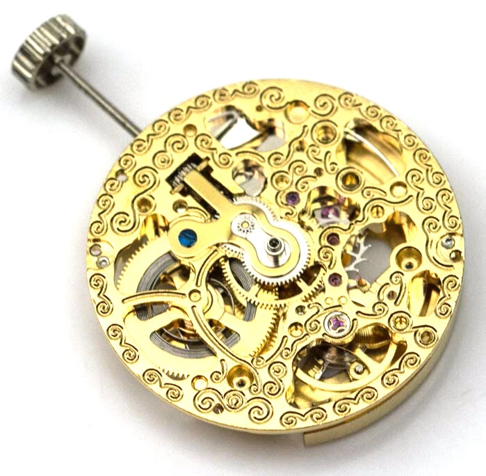 Automatic Seagull Skeleton gold mechanical watch movement HZ2189G  gold colour - Image 1 of 2