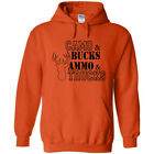 Camo and Bucks Munition und LKW schwarzes Logo Hoodie Hirsch Jagd Blindschleife Schrotflinte