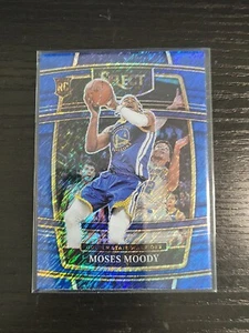 2021-22 Panini Select Moses Moody Blue Shimmer Prizm Concourse RC #62 Warriors - Picture 1 of 2