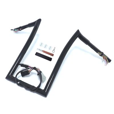 Black 14" Prewired Handlebar 1.25" 25mm For 2008-2013 Harley Road Glide - Изображение 1 из 4