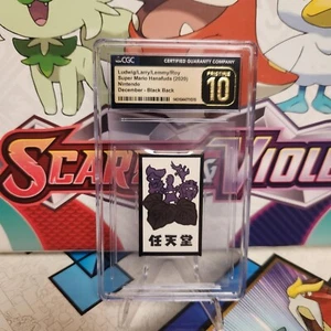 CGC 10 Pristine Super Mario Hanufuda Ludwig/Larry/Lemmy/Roy December Black Back - Picture 1 of 2
