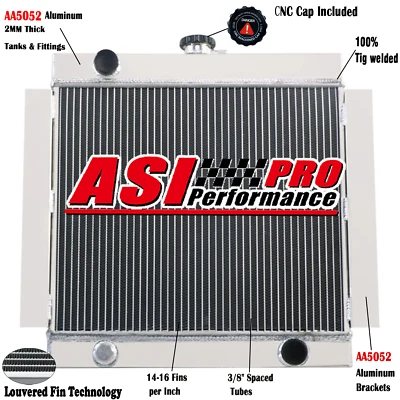 3 ROW Aluminum Radiator Fit 1968-1980 1969 Ford Escort Mk1 Mk2 RS2000 MT - image 1 of 4