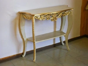 HOLZKONSOLE ELFENBEIN GOLD EINGANG WOHNZIMMER EINRICHTUNG HAUS - Bild 1 von 1