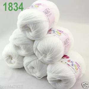 Sale 6 ballsx 50gr DK Baby Soft Cashmere Silk Wool hand knitting Crochet Yarn 34 - Picture 1 of 12