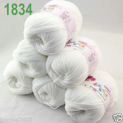 Sale 6 ballsx 50gr DK Baby Soft Cashmere Silk Wool hand knitting Crochet Yarn 34 - Image 1 of 4