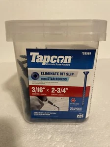 Tapcon 3/16 in. × 2-3/4 in. Star Flat-Head Concrete Anchors (225- Pack) - Picture 1 of 7