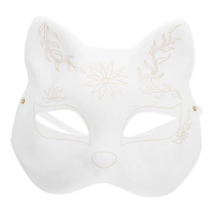 Máscara Pintable Cosplay Máscara Accesorios Gato Máscara de Papel para Fiesta Mascarada Utilería - Imagen 1 de 12
