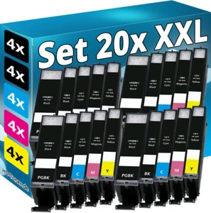 20x XL TINTE PATRONEN mit CHIP für CANON PIXMA IP8750 MG6350 MG7150 IX6850 MX725 - Bild 1 von 10