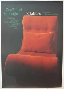 Otto Zapf ZapfMöbel / Indesign 1968/9 Sofalettes Original-Poster sehr gut 119x84 - Bild 1 von 1