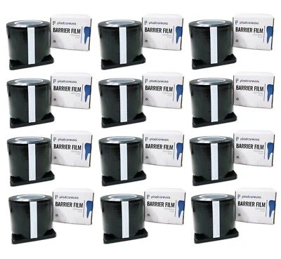 12 x Black Barrier Tape Film, Dental Tattoo, Adhesive 2400 4" x 6" Sheets - Image 1 of 4