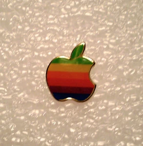 Vintage Multicolored Apple Logo Lapel Pins / Tie Tack - Picture 1 of 2