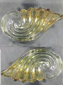 DISH Original Walther Glass Cristal Wave Dish,Iridescent Ombre Amber - Picture 1 of 1
