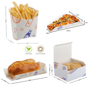 SUPA SNAX MEAL FOOD TRAYS - FAST FOOD TAKEAWAY BOXES - CHIPS HOT DOG CHICKEN