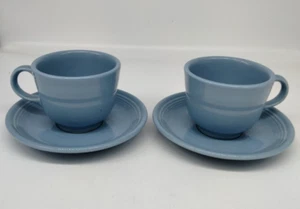 Fiesta Fiestaware Homer Laughlin Periwinkle Blue Cups and Saucers 2 Sets - Picture 1 of 8