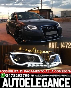 FARI ANTERIORI ADATTI PER AUDI A3 8P 2005-2008 LOOK NERI LED DESIGN SPORTIVO - Afbeelding 1 van 18