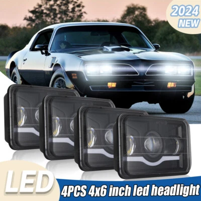 4 faros LED negros 4x6 haz alto rojo luz de estacionamiento PARA GMC C1500 C2500 Foto 1 de 4