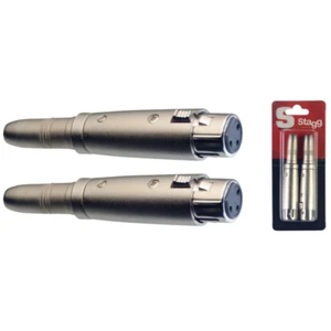 Stagg Female Stereo Jack /Female Symetrical XLR Adaptor 2 Pack - Picture 1 of 1