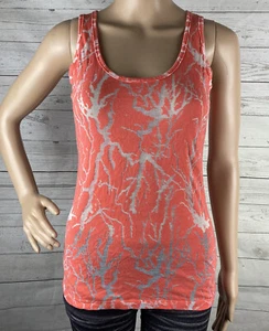 Derek Heart Tank Top Juniors Medium Pink White Burnout Braided Cutout Back Sexy - Picture 1 of 12