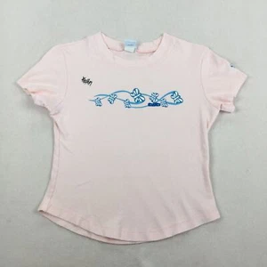 Vintage Tilt Shirt Sz Large Pink Short Sleeve Baby Tee Butterfly Cute Girly Y2K - Picture 1 of 7