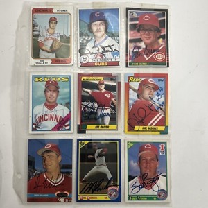 Cincinnati Reds Baseball Cards Autographed Lot Of 17 Cards