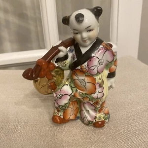 Chinese Ceramic Glazed Art Pottery Boy Sculpture - Picture 1 of 10