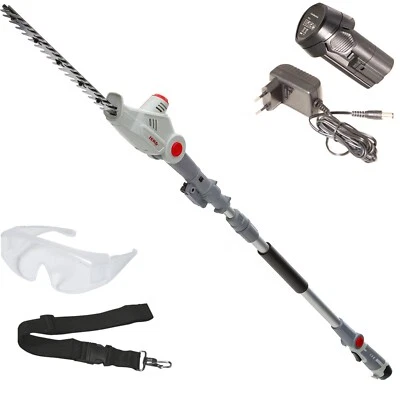 IKRA Teleskop Heckenschere inkl 12 V 2,5 Ah Akku + Lader + Schultergurt + Brille - Bild 1 von 4